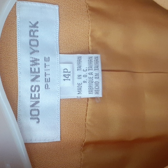VTG Jones New York wool yellow Dress blazer jacket Sz 14 p ** Double Breasted - Picture 3 of 9